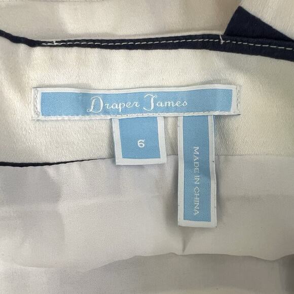 Draper James Zoe Love Circle Dress Size 6 Striped Blue Square Neck Nautical - Picture 9 of 15